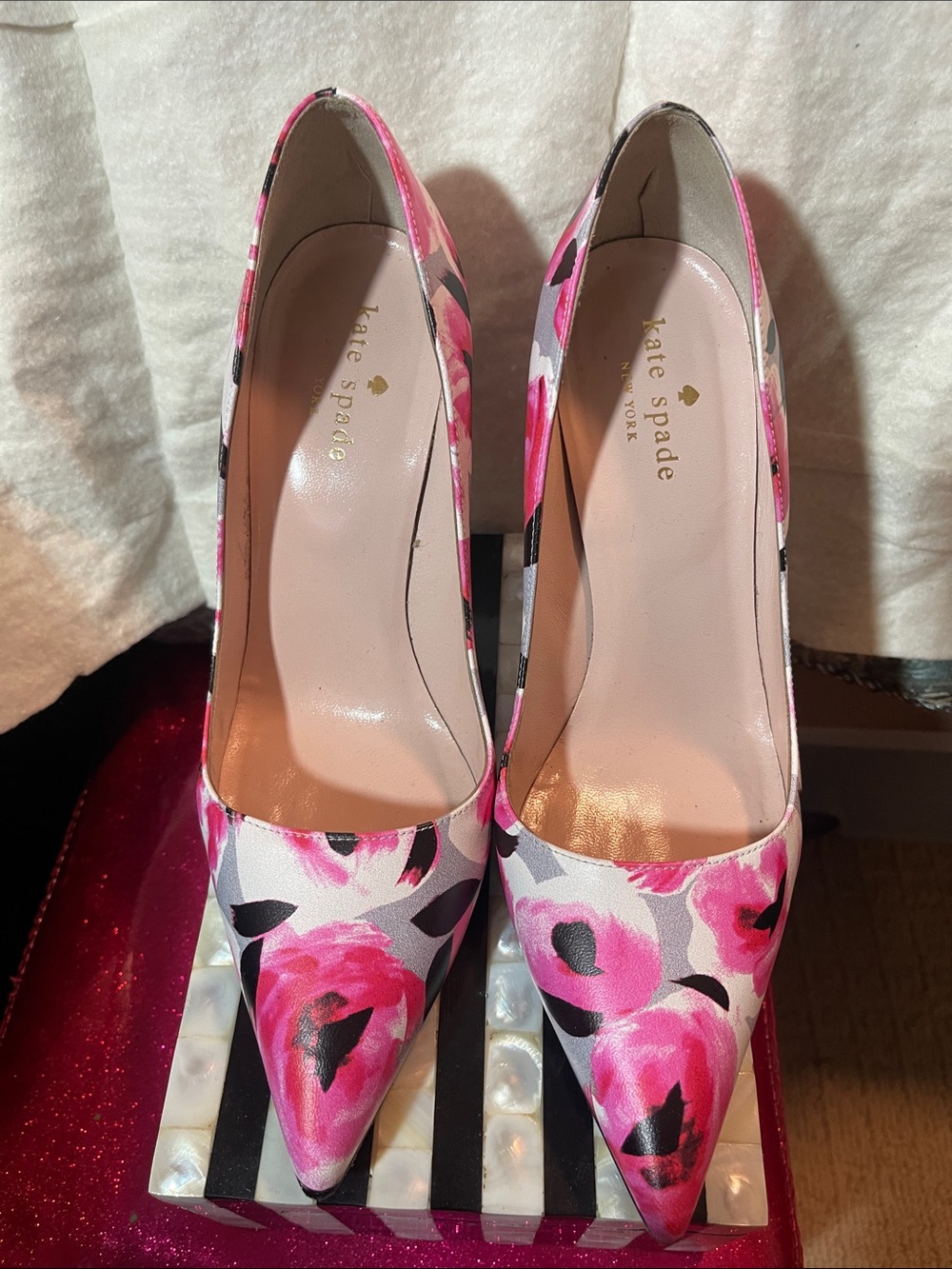 kate spade Pink Floral Pointed-Toe Heels